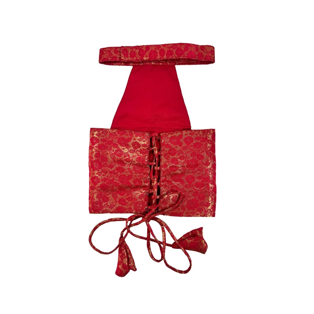 Rani Pink Banarasi Silk Lehenga for Dogs & Cats - Image 3