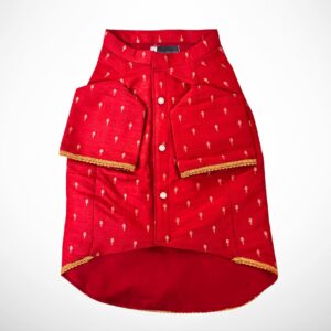 Dog Red Ethnic Cotton Kurta